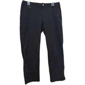 L-RL Lauren Active Ralph Lauren Brand Ankle Crop Pants Polka Dot Women's Size 10